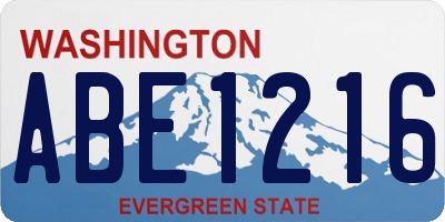 WA license plate ABE1216