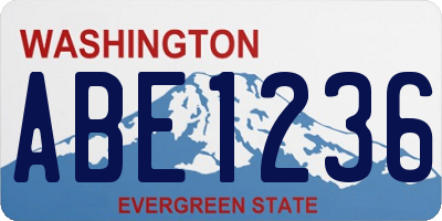 WA license plate ABE1236