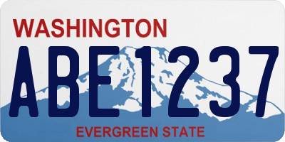 WA license plate ABE1237