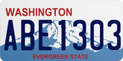 WA license plate ABE1303