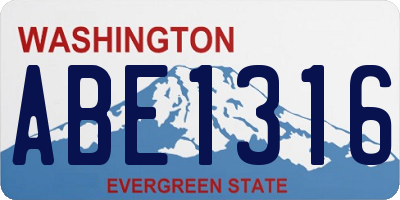 WA license plate ABE1316
