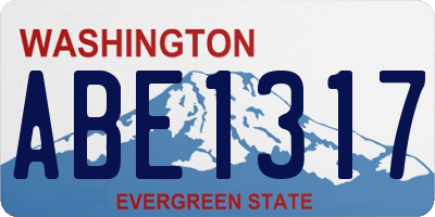 WA license plate ABE1317