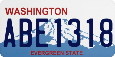 WA license plate ABE1318