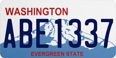 WA license plate ABE1337