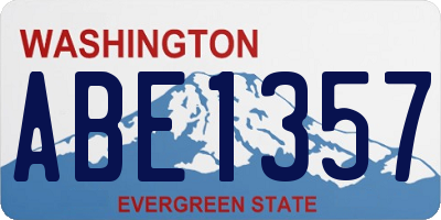 WA license plate ABE1357