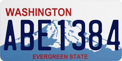 WA license plate ABE1384