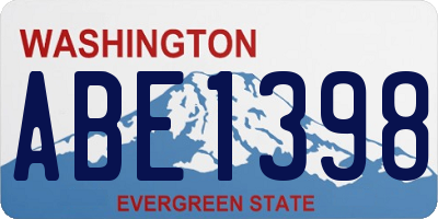 WA license plate ABE1398