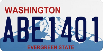 WA license plate ABE1401