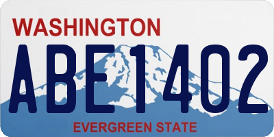 WA license plate ABE1402