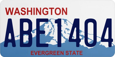 WA license plate ABE1404