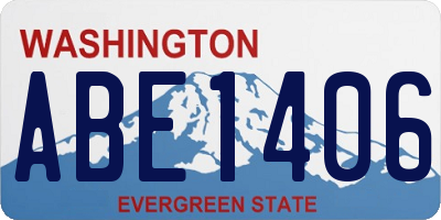 WA license plate ABE1406