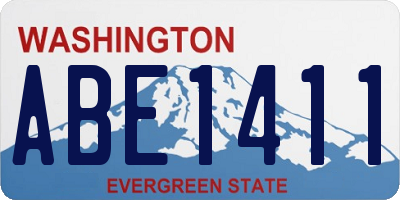 WA license plate ABE1411