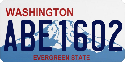 WA license plate ABE1602
