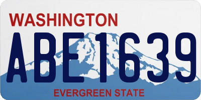 WA license plate ABE1639