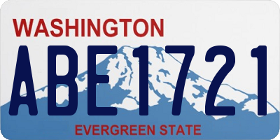 WA license plate ABE1721