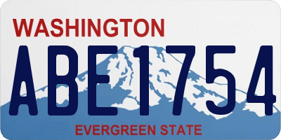 WA license plate ABE1754