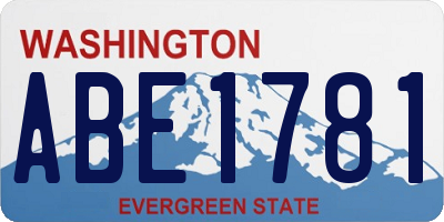 WA license plate ABE1781