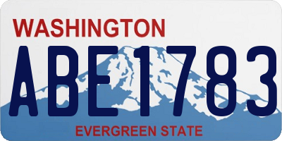 WA license plate ABE1783