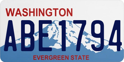 WA license plate ABE1794