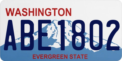 WA license plate ABE1802