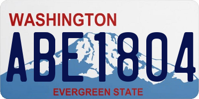 WA license plate ABE1804