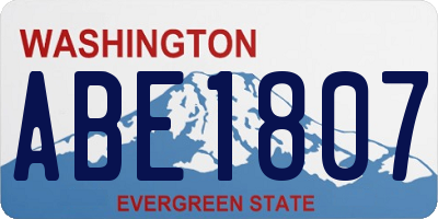 WA license plate ABE1807