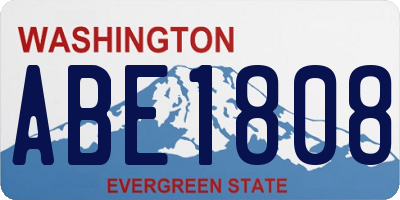 WA license plate ABE1808