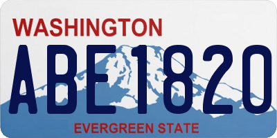 WA license plate ABE1820