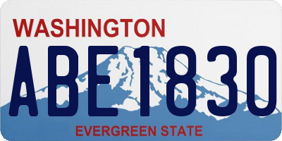 WA license plate ABE1830