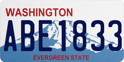 WA license plate ABE1833