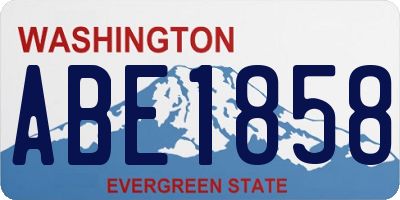 WA license plate ABE1858