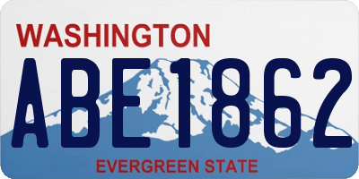WA license plate ABE1862
