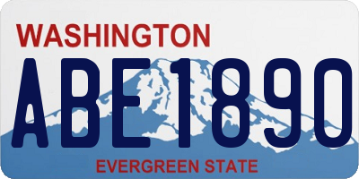 WA license plate ABE1890