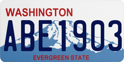WA license plate ABE1903
