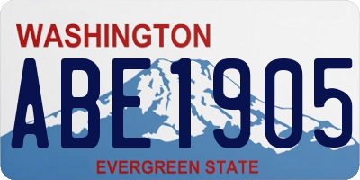 WA license plate ABE1905