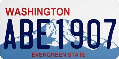 WA license plate ABE1907