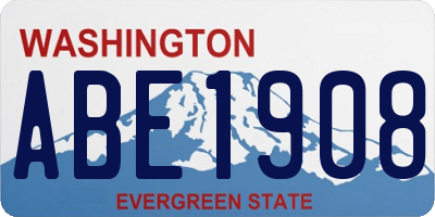 WA license plate ABE1908