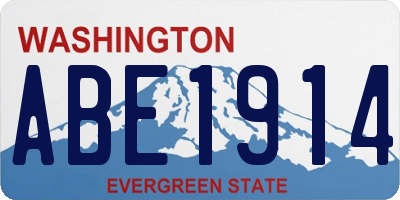 WA license plate ABE1914
