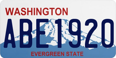 WA license plate ABE1920