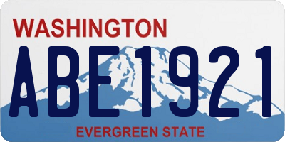 WA license plate ABE1921
