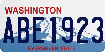 WA license plate ABE1923