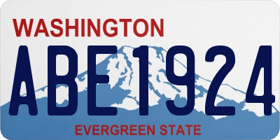 WA license plate ABE1924