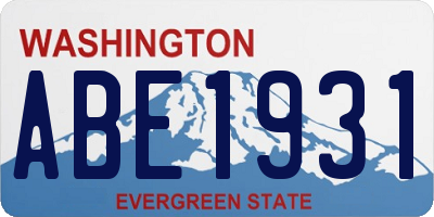 WA license plate ABE1931