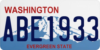 WA license plate ABE1933