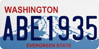 WA license plate ABE1935