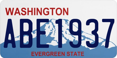 WA license plate ABE1937