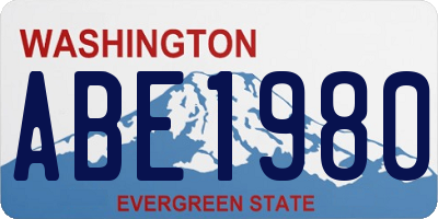 WA license plate ABE1980