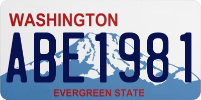 WA license plate ABE1981