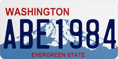 WA license plate ABE1984