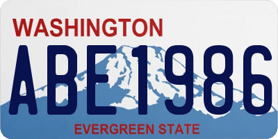 WA license plate ABE1986